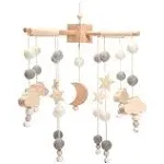 Baby Mobile for Crib | Baby Crib Nursery Mobile Star Moon for Baby Boys and Girls | Boho Nursery Decor | Baby Shower Set for Infant Bedroom Hanging Decoration Toy