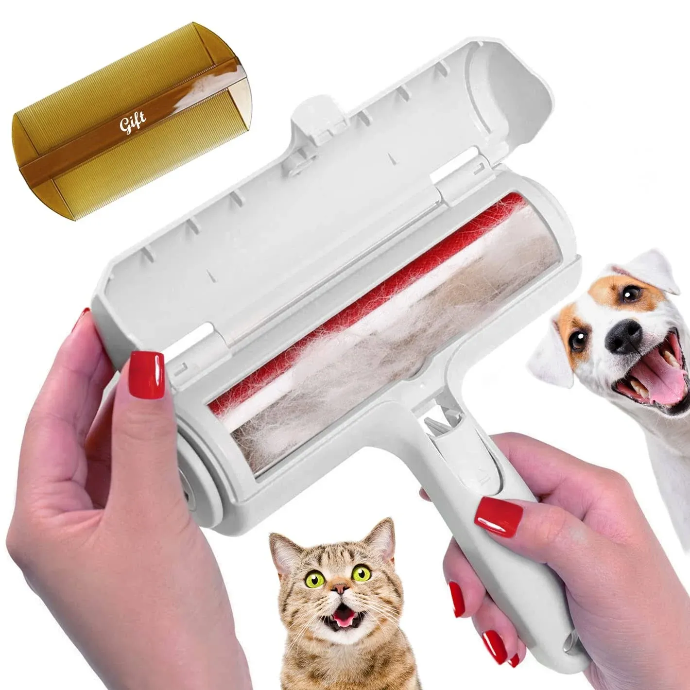 Pet Hair Remover Roller Lint Roller For Pet Hair Self Cleaning Dog Cat Hair Remo