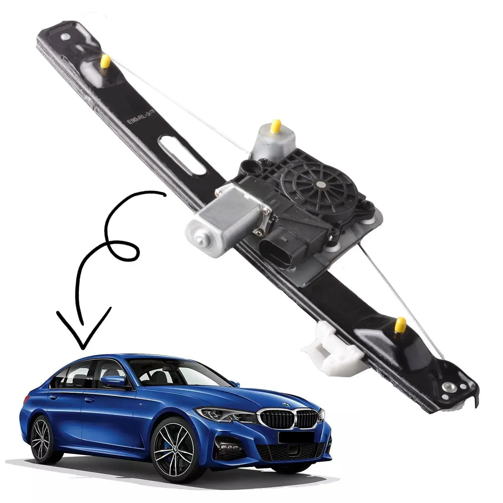 Rear Left Driver Side Window Regulator with Motor Assembly Compatible for BMW 3 Series 323i 325i 328i 330i 335i M3 2006-2012