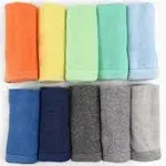 Honest Baby 10 Pack Organic Cotton Wash Cloths, Rainbow Blues