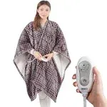 Degrees of Comfort Heated Sherpa Wrap Shawl, Cozy Winter Electric Blanket Throw, Snuggie for Grandma Mom Women, Washable, Auto Shut-Off, Reversible