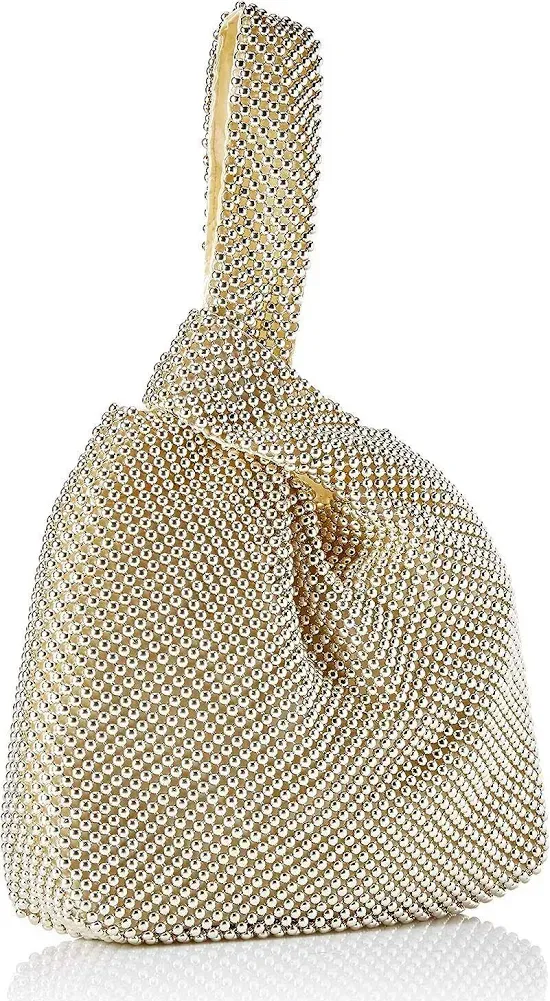 Jessica McClintock Womens Logan Mesh Pouch Evening Bag