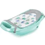 Summer Infant Splish 'n Splash Newborn to Toddler Tub (Aqua) - 3-Stage Tub for Newborns, Infants, and Toddlers - Includes Fabric Newborn Sling, Cushioned Support, Parent Assist Tray, and a Drain Plug