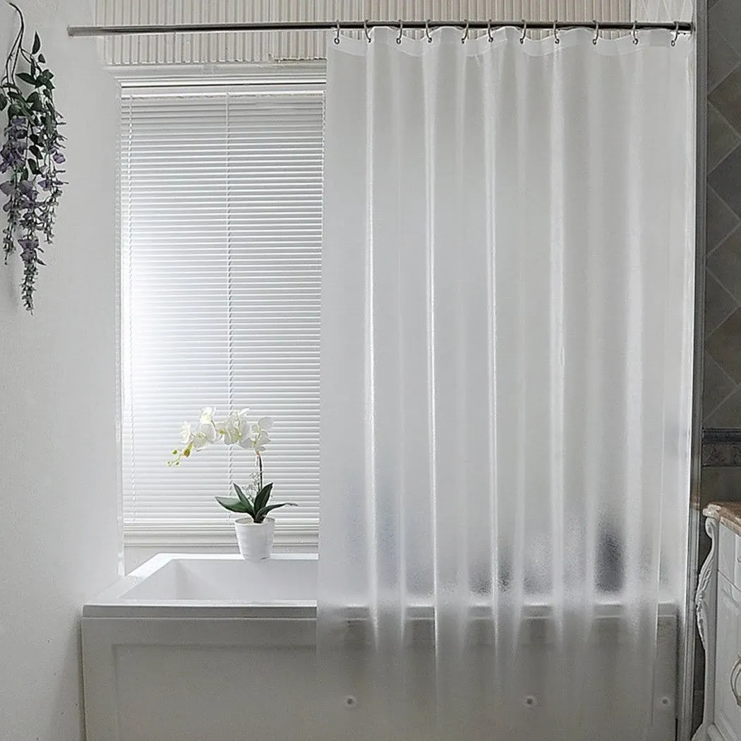 Aoohome Extra Long Shower Curtain Liner Clear Eva Frosted Shower Curtain with 3 Bottom Magnets