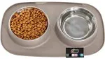 Gorilla Grip 100% Waterproof BPA Free Cat and Dog Bowls Silicone Feeding Mat Set