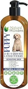 Natural Wunderz Puppy Shampoo and Conditioner Shed Free 2-in-1 Oatmeal and Ho...