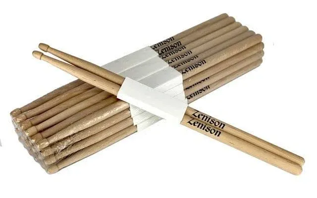 Zenison 12 Pairs DRUMSTICKS 2B Heavy Hard Rock - MAPLE Wood Tips 24 Drum Sticks