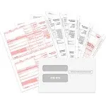 1099 MISC Forms 2024, 4 Part Tax Forms Kit, 25 Vendor Kit of Laser Forms Designed for QuickBooks and Accounting Software, 25 Self Seal Envelopes Included