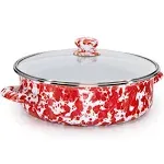 Golden Rabbit - Red Swirl Pattern - 5 Quart Saute Pan