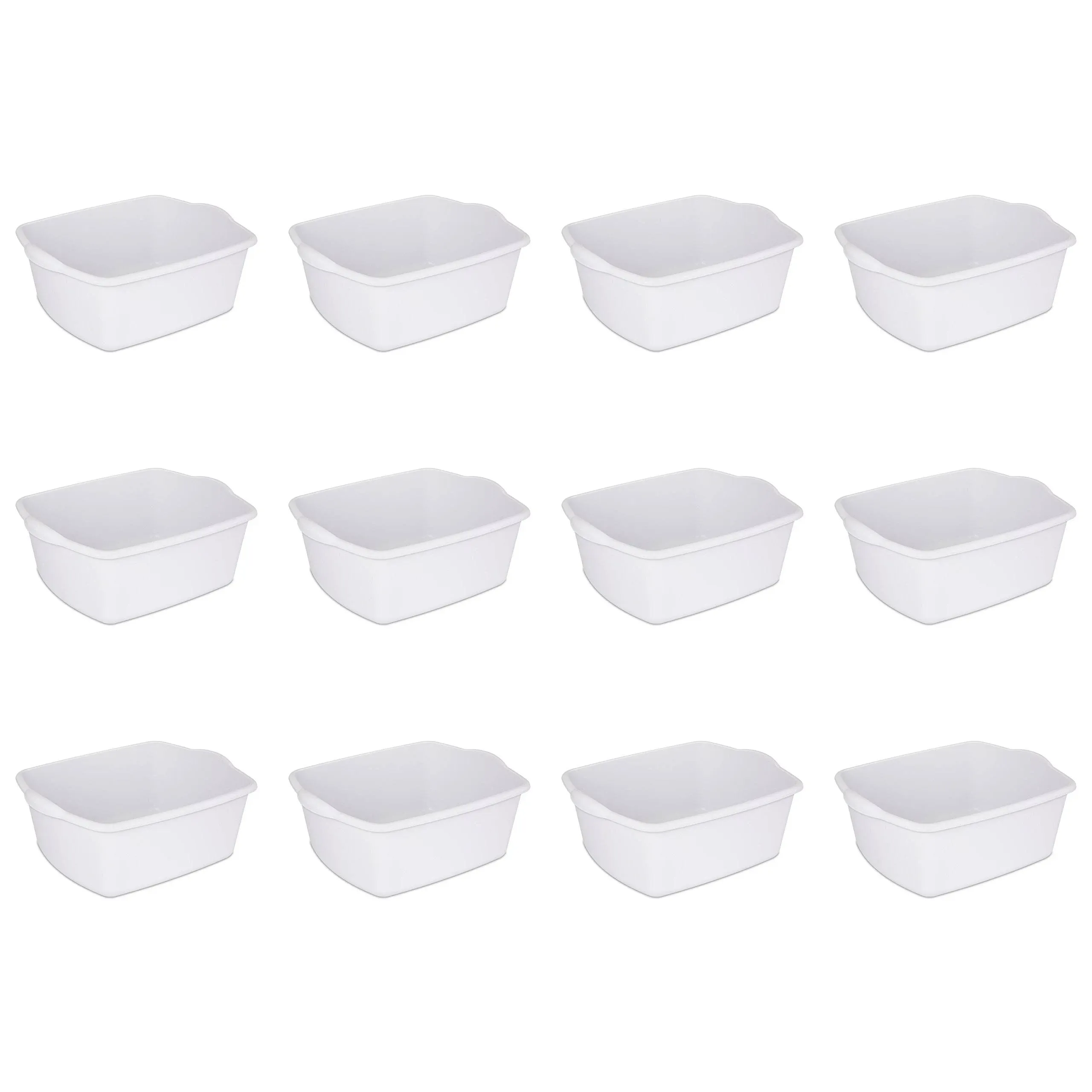 Sterilite 06588012  18-Quart Dish Pan, White, 12-Pack