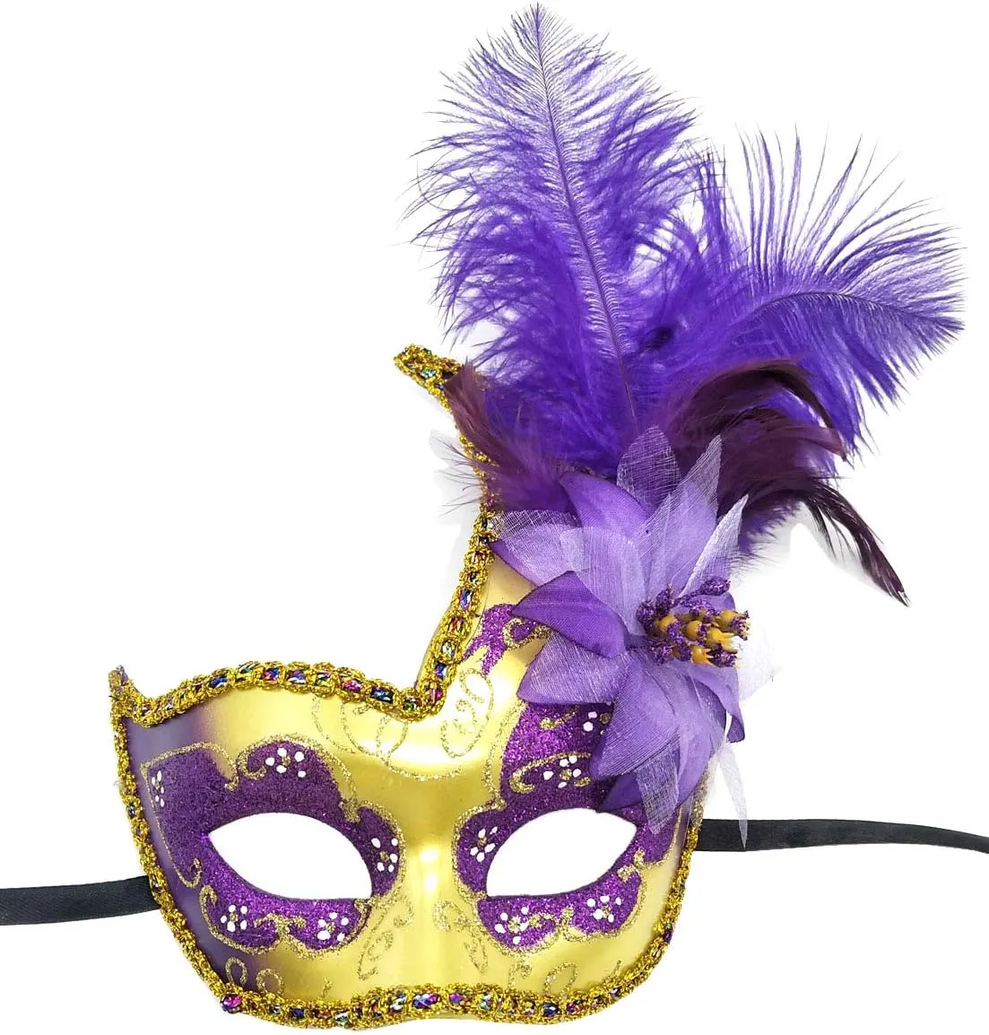 Costume Mask Feather Masquerade Mask Halloween Mardi Gras Cosplay Party Masque