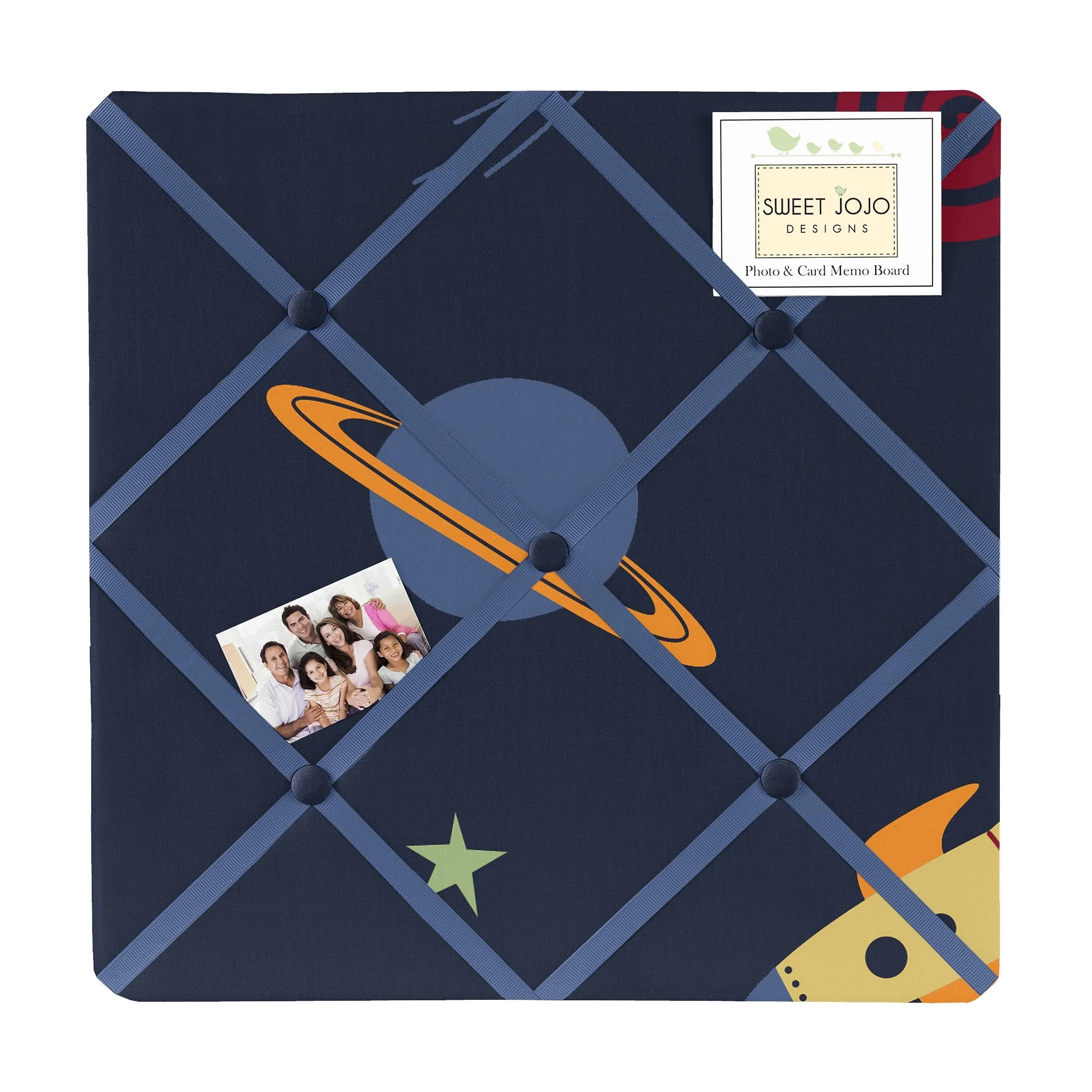 Sweet Jojo Designs Navy Fabric Memory/Memo Photo Bulletin Board for Space Galaxy ...