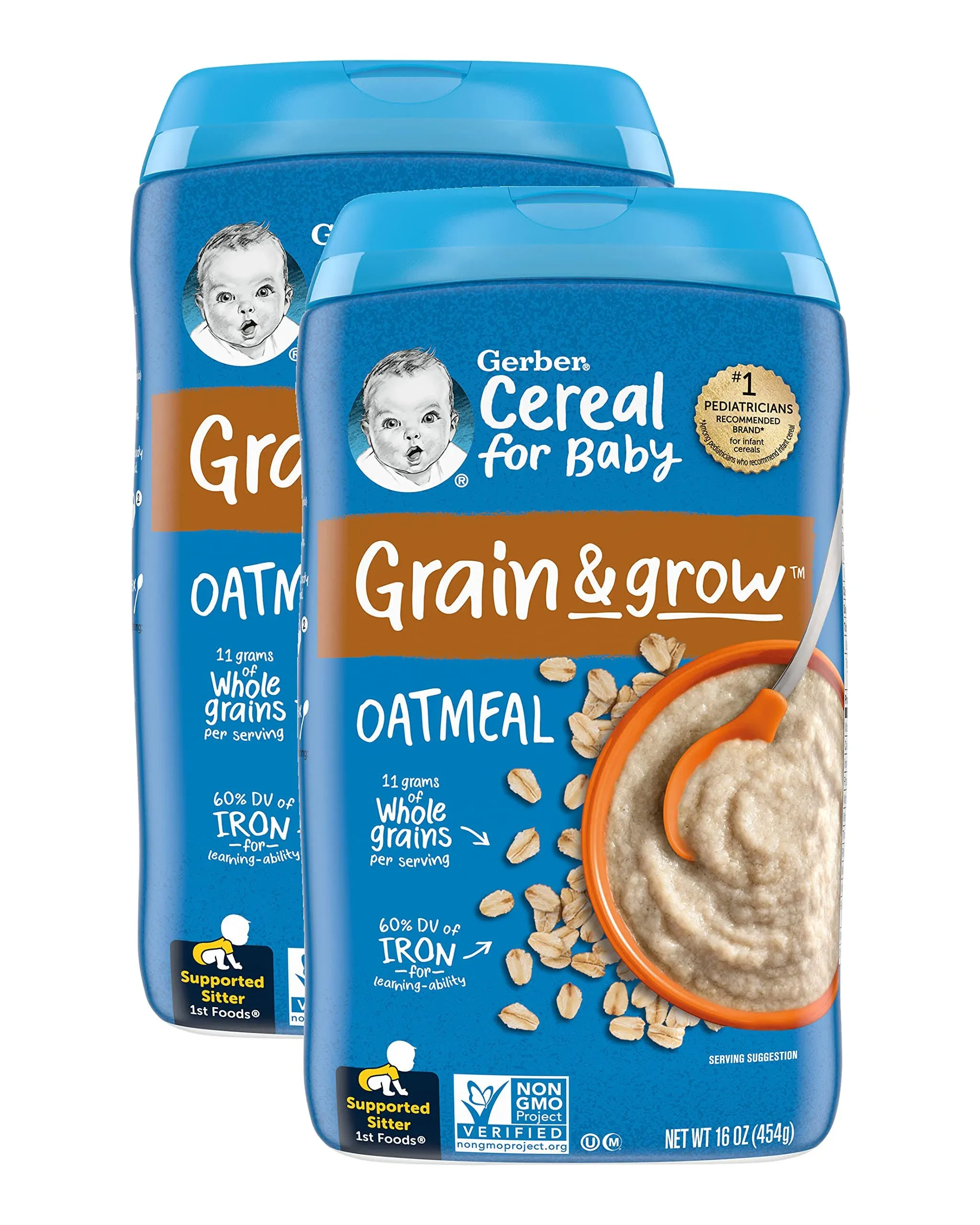 Gerber Cereal for Baby 1st Foods Grain & Grow Cereal (Oatmeal)