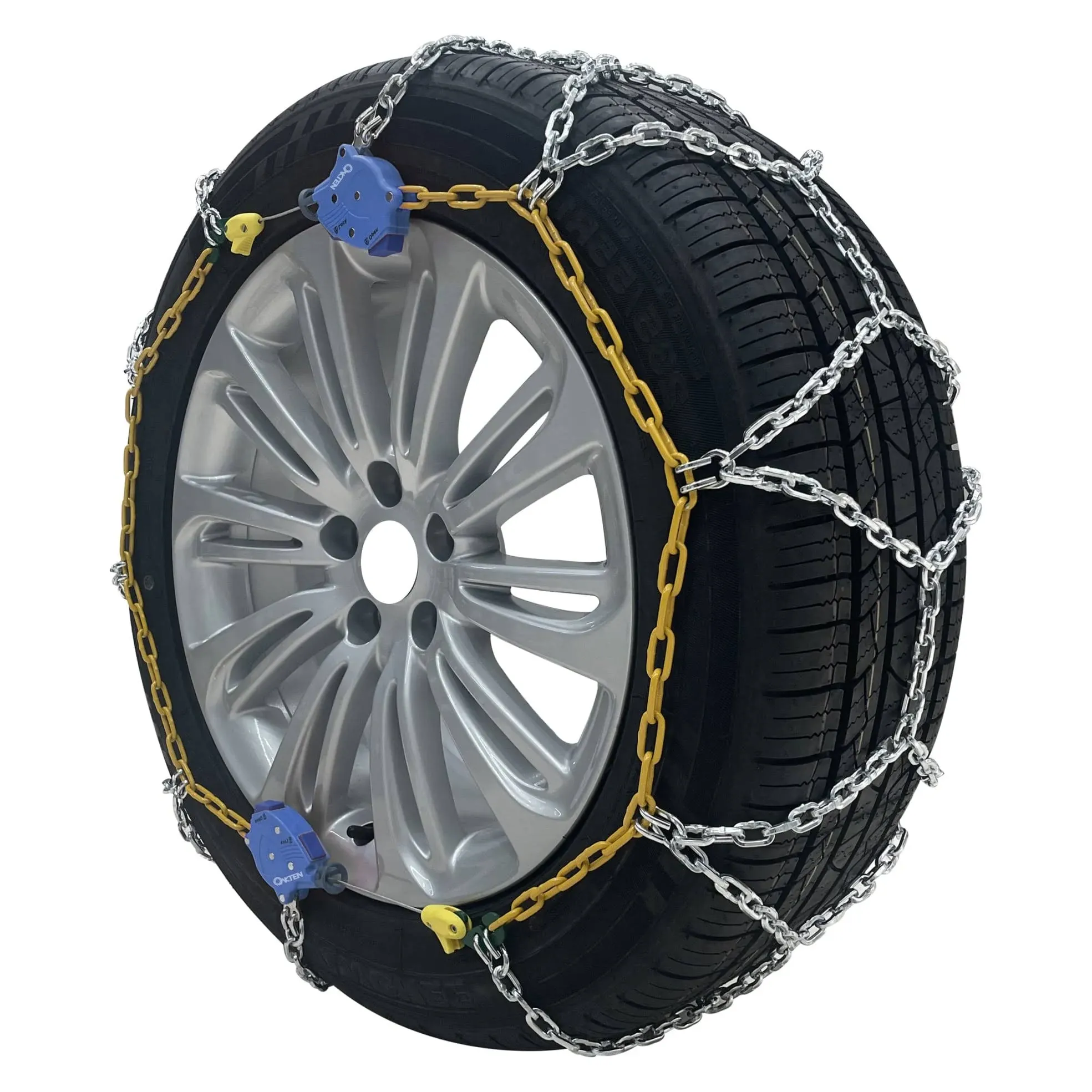 OakTen Set of 2 SUV Snow Chains with Tensioner fits Tire Size 215/80R16 225/75R17 225/85R16 275/35R19 285/30R19