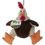 Checkers Fat Rooster Squeaky Plush Dog Toy, Chew Guard Technology - Brown, Large