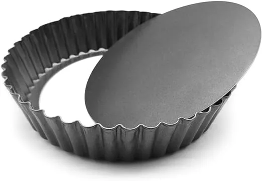 HOMOW Nonstick Heavy Duty Tart Pan With Removable Bottom, Removable Loose Bottom Quiche Pans, Pie Pan (9.5" X 2")