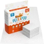 Peekapoo X-Large (30&#034;x18&#034;) Disposable Changing Pads for Baby – Portable White 