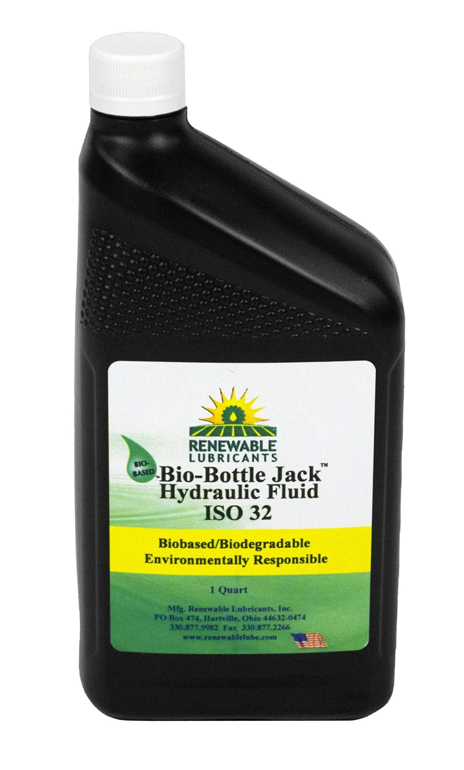 Bio-Bottle Jack ISO 32 Hydraulic Oil, Biodegradable Hydraulic Fluid, Log Splitter, Floor Jack and Stands, Boat Lift or Hydraulic Jack Oil, Hydraulic Lift Oil, 1qt (81631)