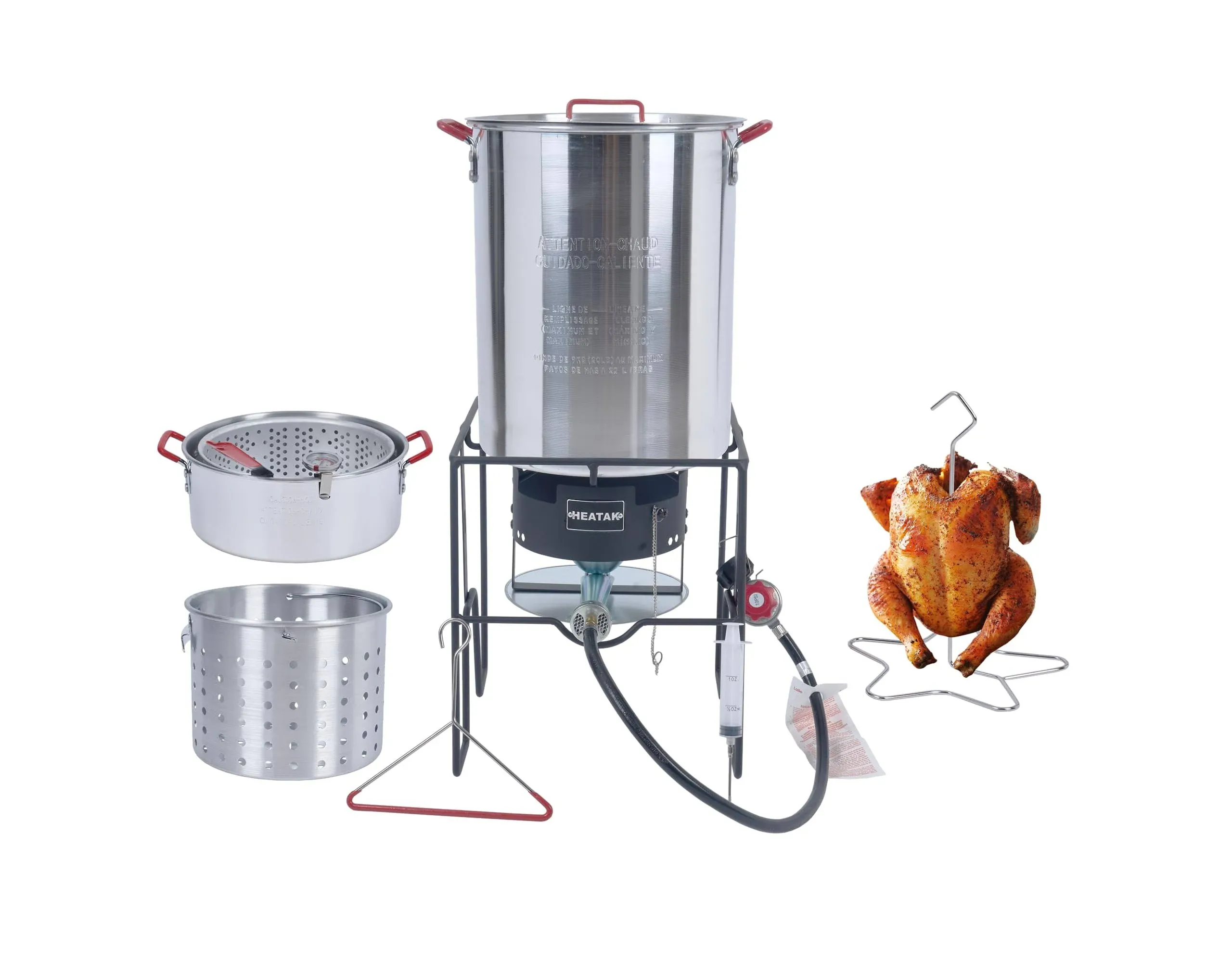 30 Qt Turkey Fryer & 10 Qt Fish Fryer Combo Kit with CSA Approved 50,000BTU Burner with 10PSI Regulator