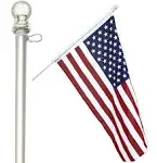 6 Ft Flag Pole for House - Heavy-Duty Aluminum Free Spinning Flagpole