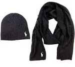 POLO RALPH LAUREN 2 PIECE SET, BLACK HAT &amp; SCARF