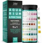 JNW Direct Aquarium Test Strips - 9-in-1 Aquarium Test Kit with eBook - Aquarium Water Test Kit with Quick and Accurate Fish Tank Test Strips - 100 Test Strips