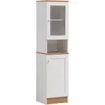 63" Tall Open Shelf Enclosed Storage Kitchen Pantry, White