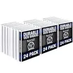 Samsill Durable .5 inch Binder, Made in The USA, Round Ring Customizable Clear View Binder, White, 24 Pack (MP248417)