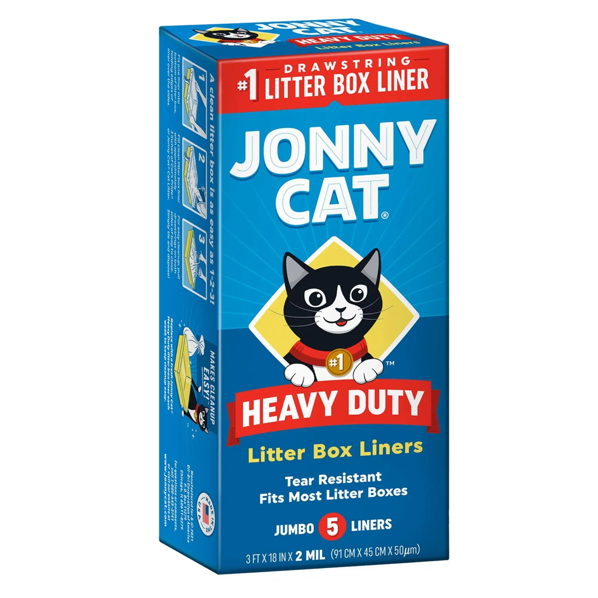 Jonny Cat Heavy Duty Drawstring Cat Litter Box Liners