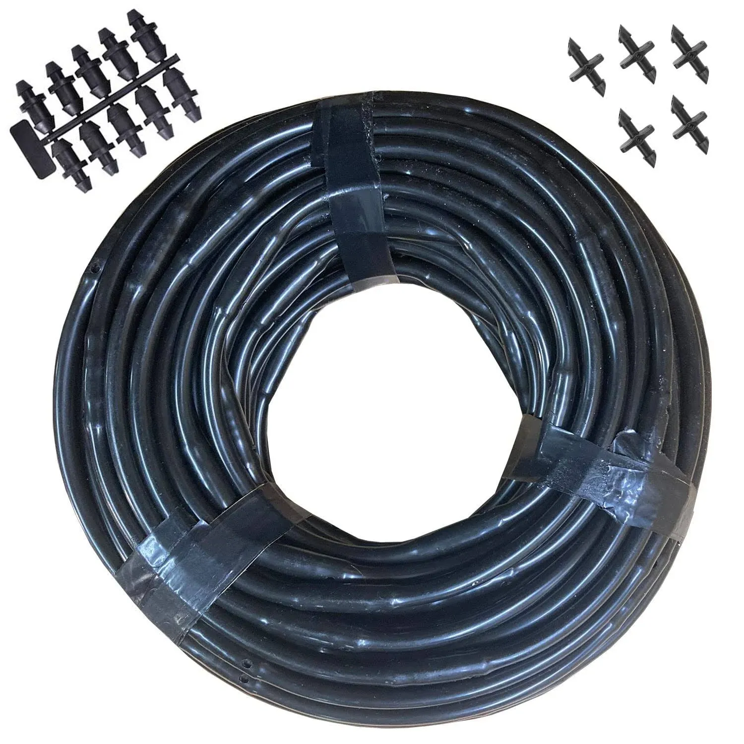 Habitech 1/4" Irrigation Dripline Tubing (100 ft Roll) - 6" Emitter Spacing - 1/4 ...