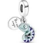 PANDORA Color-Changing Chameleon Dangle Charm - PANDORA Bracelet Charm for PANDORA Moments Bracelets - Stunning Women's Jewelry - Gift for Women - Made with Sterling Silver & Enamel, With Gift Box