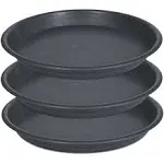 Plant Saucer 14 Inch, 3 Pack Drip Trays for Flower Pot, Heavy Duty Drainage Tray for Indoors No Holes, Plastic Plant Plate Water Catcher for Planter Base Black