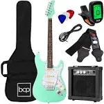 Best Choice Products 39in Full Size Beginner Electric Guitar Starter Kit w/Case, Strap, 10W Amp, Strings, Pick, Tremolo Bar - Glacier White