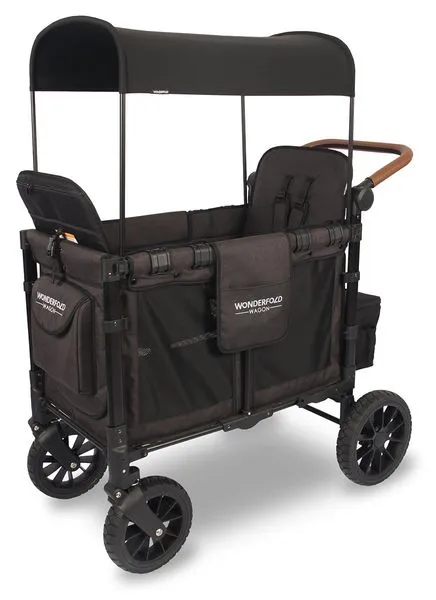 Wonderfold W2 Luxe Double Stroller Wagon (Volcanic Black)