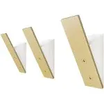 Homeforia Gold Wall Coat Hat Hanger - Brass Bath Robe Towel Hook - Set of 3 Hooks - Bathroom Decorative Accessories Rack