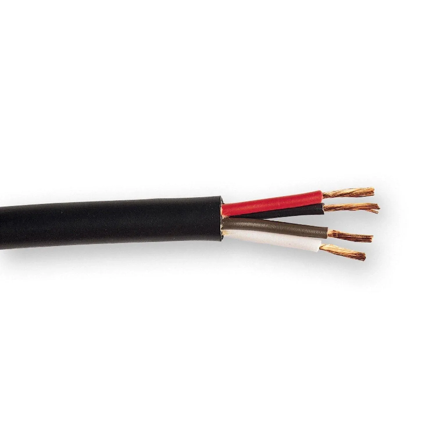 4-Wire Trailer Lighting Cable - Red/White/Black/Brown - 100 Feet