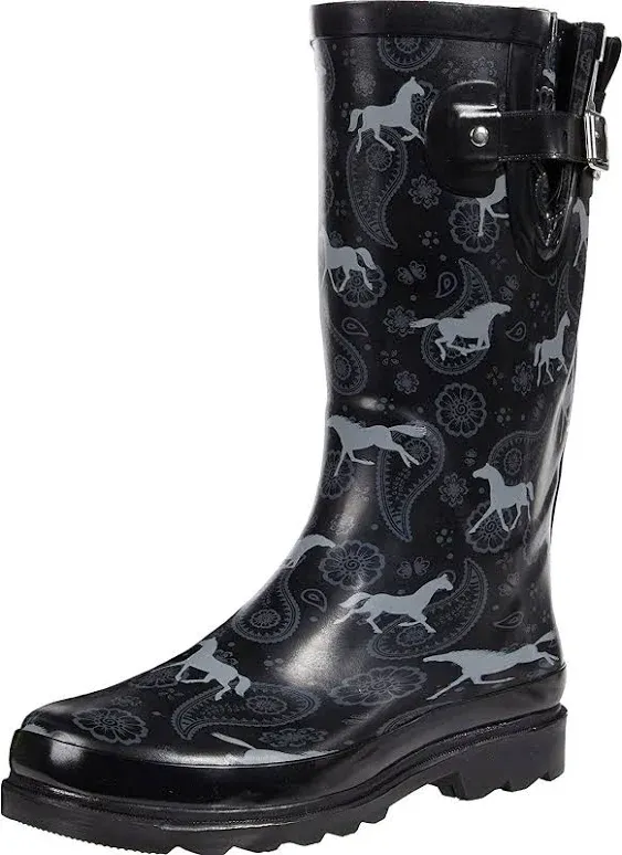 Western Chief Printed Tall Waterproof Rain Boot - Heavenly Garden,8