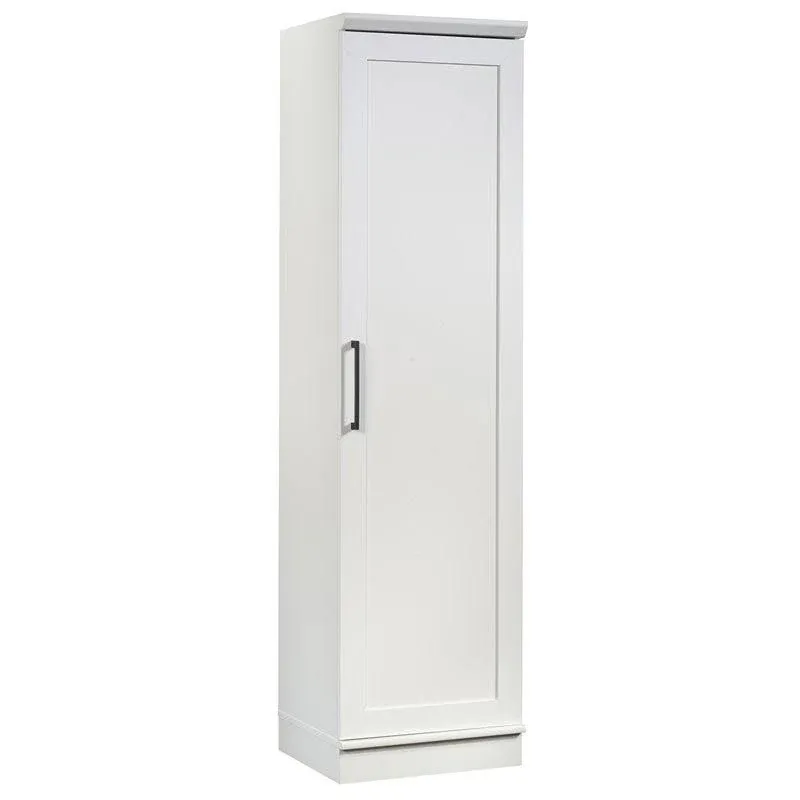 Pemberly Row Transitional Engineered Wood Single Door Pantry in White