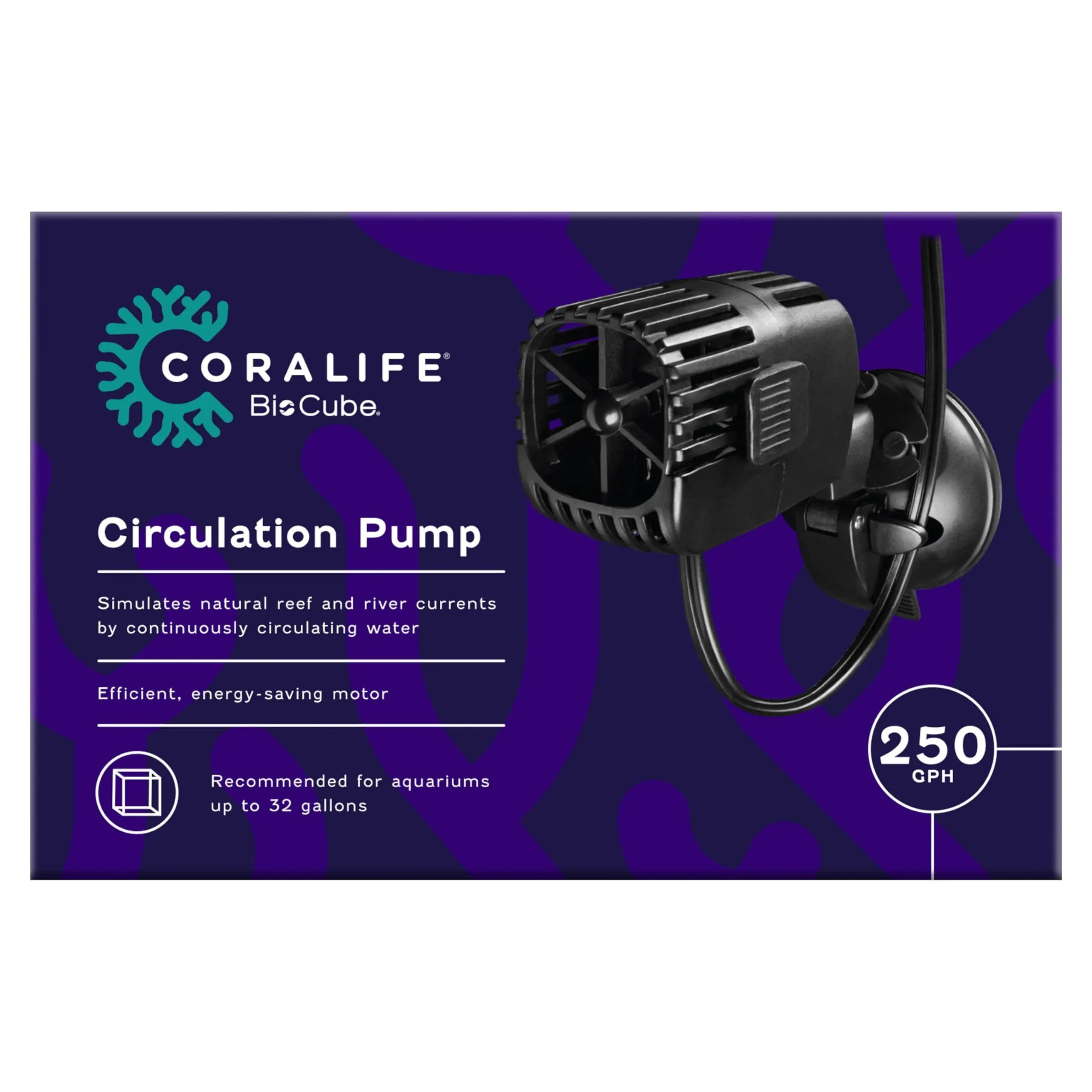 Coralife Biocube Circulation Pump for Aquariums, 250 GPH Black