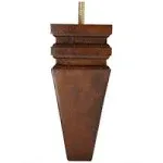 8&quot; Tall Wood Carved Tapered Dark Walnut Finish Furniture Leg ( Set of 4 )