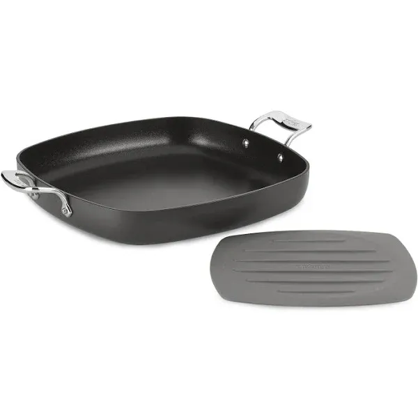 All-Clad Essentials Nonstick Hard Anodized Square Pan with Trivet, 13 inch, Black