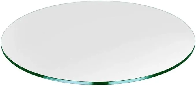 Dulles Glass 32" Round 1/4" Thick Tempered Glass Table Top w/ Flat Polished Edge