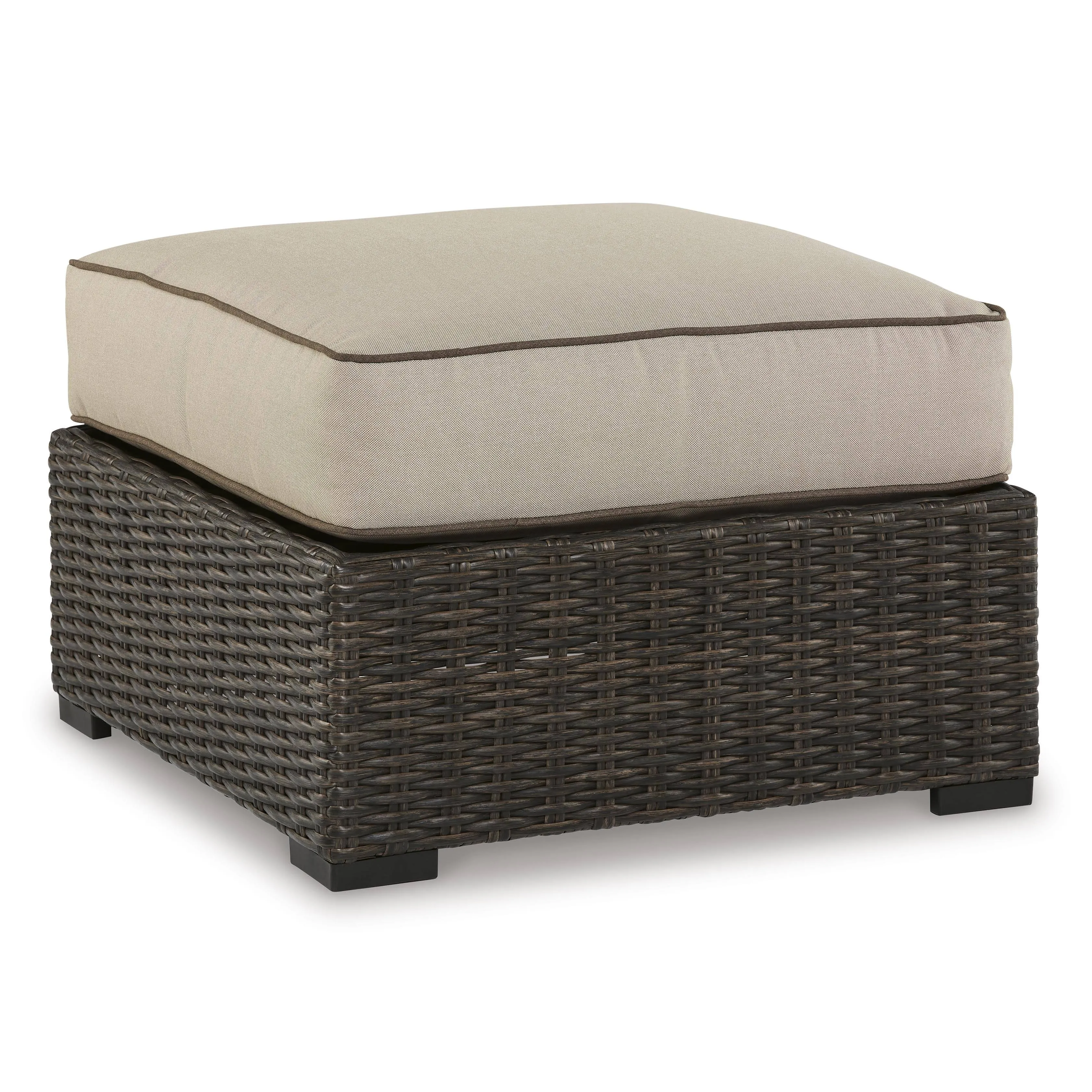 Coastline Bay - Brown - Ottoman With Cushion