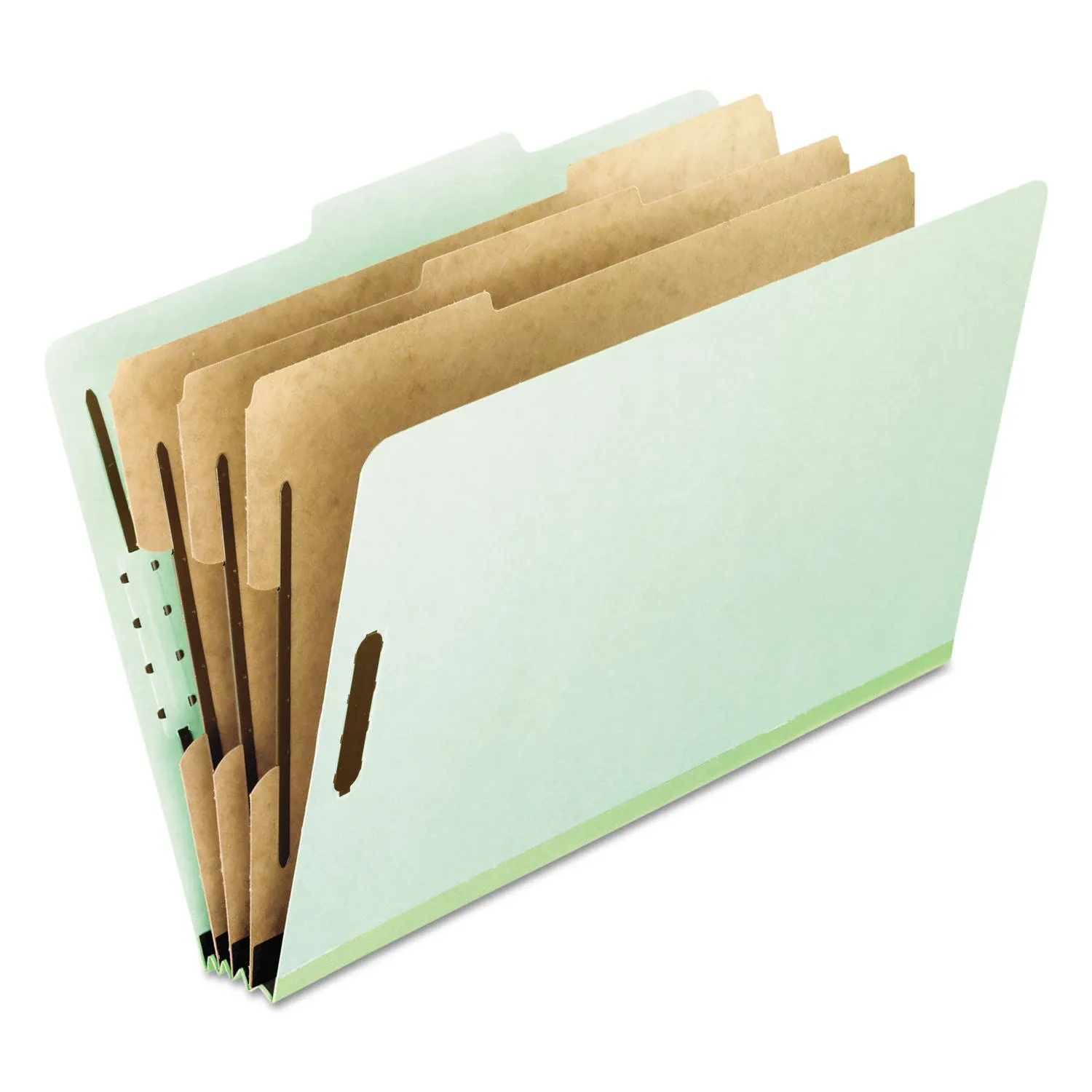 Pendaflex 17174 Eight-Section Pressboard Folders, Letter, 2/5 Tab, Green (Box of 10)