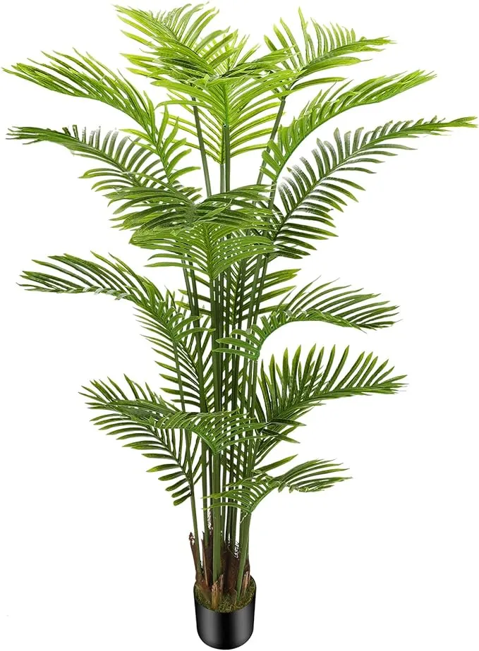 6ft Artificial Areca Palm Silk Tree(72in) with 18 Trunks Faux Tree and Plastic 