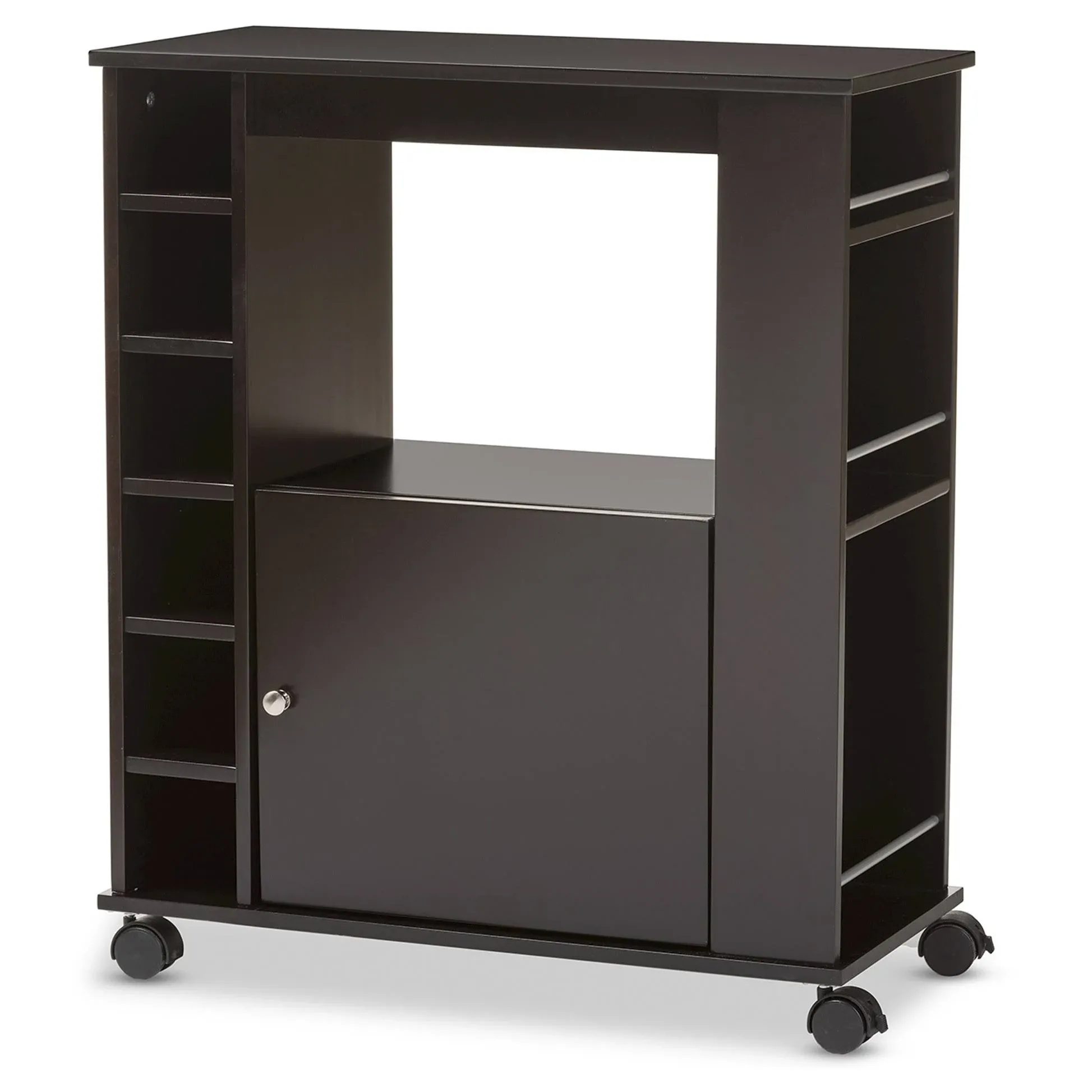 Baxton Studio Ontario Modern and Contemporary Dark Brown Wood Modern Dry Bar and Wine Cabinet RT380-OCC