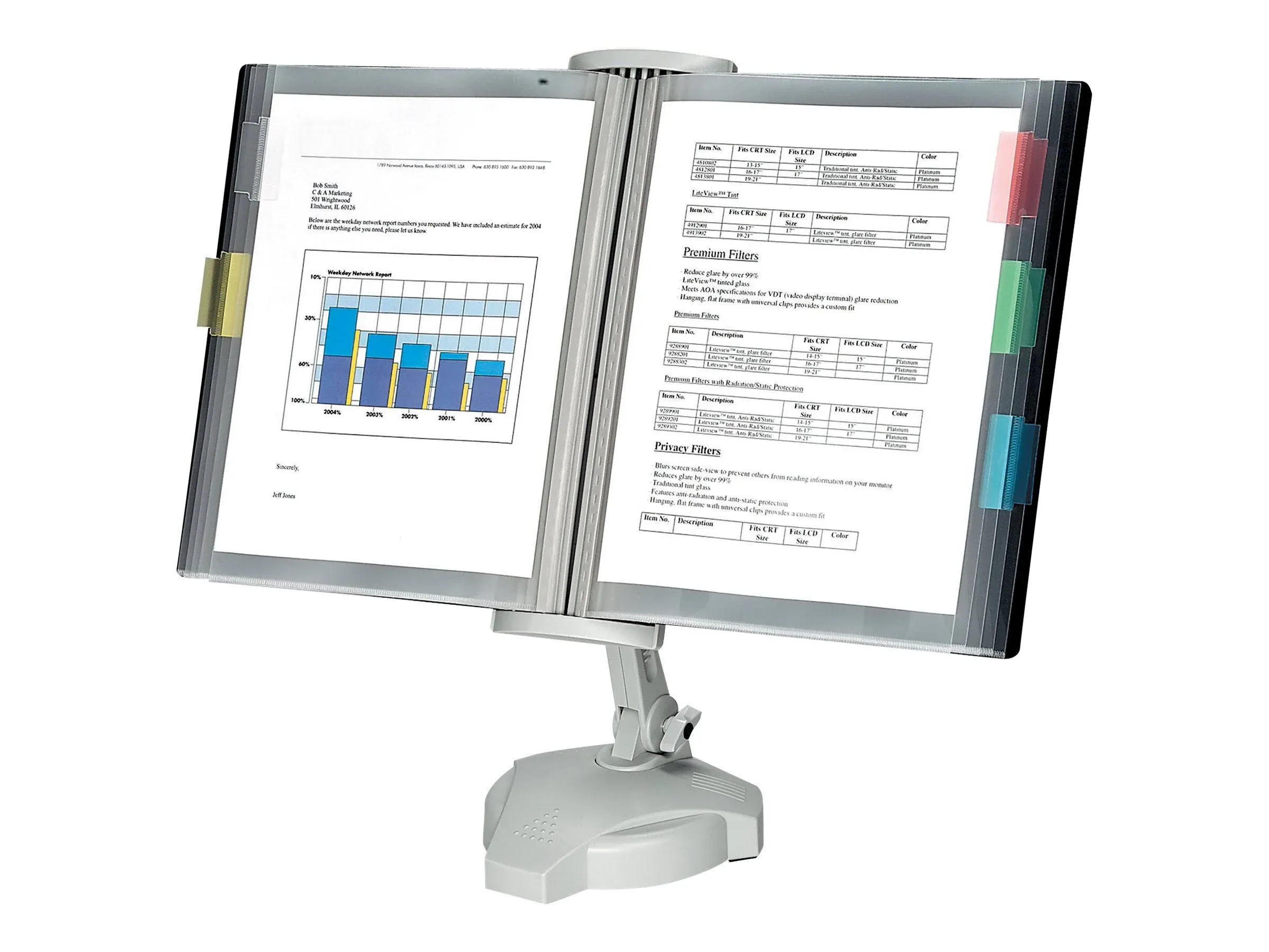 Fellowes 22300 Desktop Reference Rack,W8d Base,21-1/8-Inch x7-1/8-Inch x18-5/8,PM