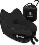 SNUGL Neck Travel Pillow - Memory Foam Airplane Pillow - Flight Pillow | Neck Support Travel Pillow with Carry Bag & Clip | Neck Pillows for Sleeping Travel Plane | Flying Travel Essentials - Black