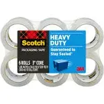 Scotch - 3850 Heavy-Duty Packaging Tape, 3" Core, 1.88" x 54.6 yds, Clear, 6/Pack