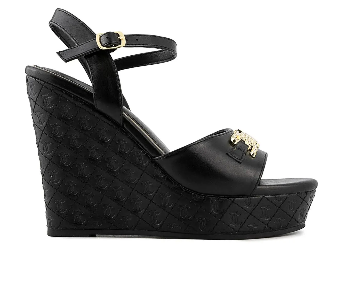 Juicy Couture Women's Harlowe Wedge Sandals - Black - Size 8M